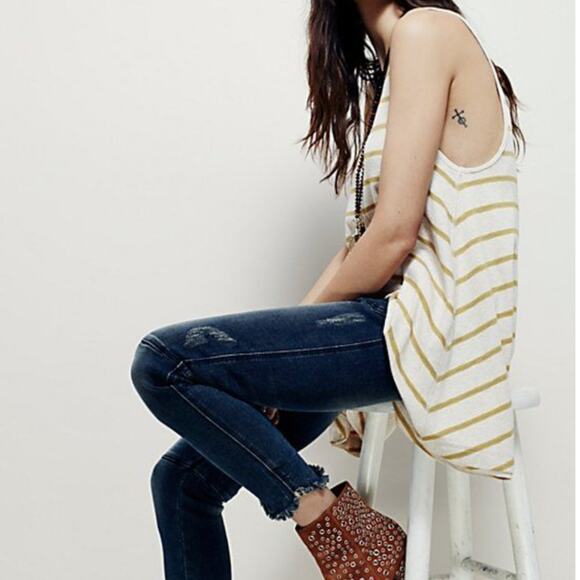 Free People Snow Heath Garden Sleeveless Striped Tunic Top - Picture 2 of 11